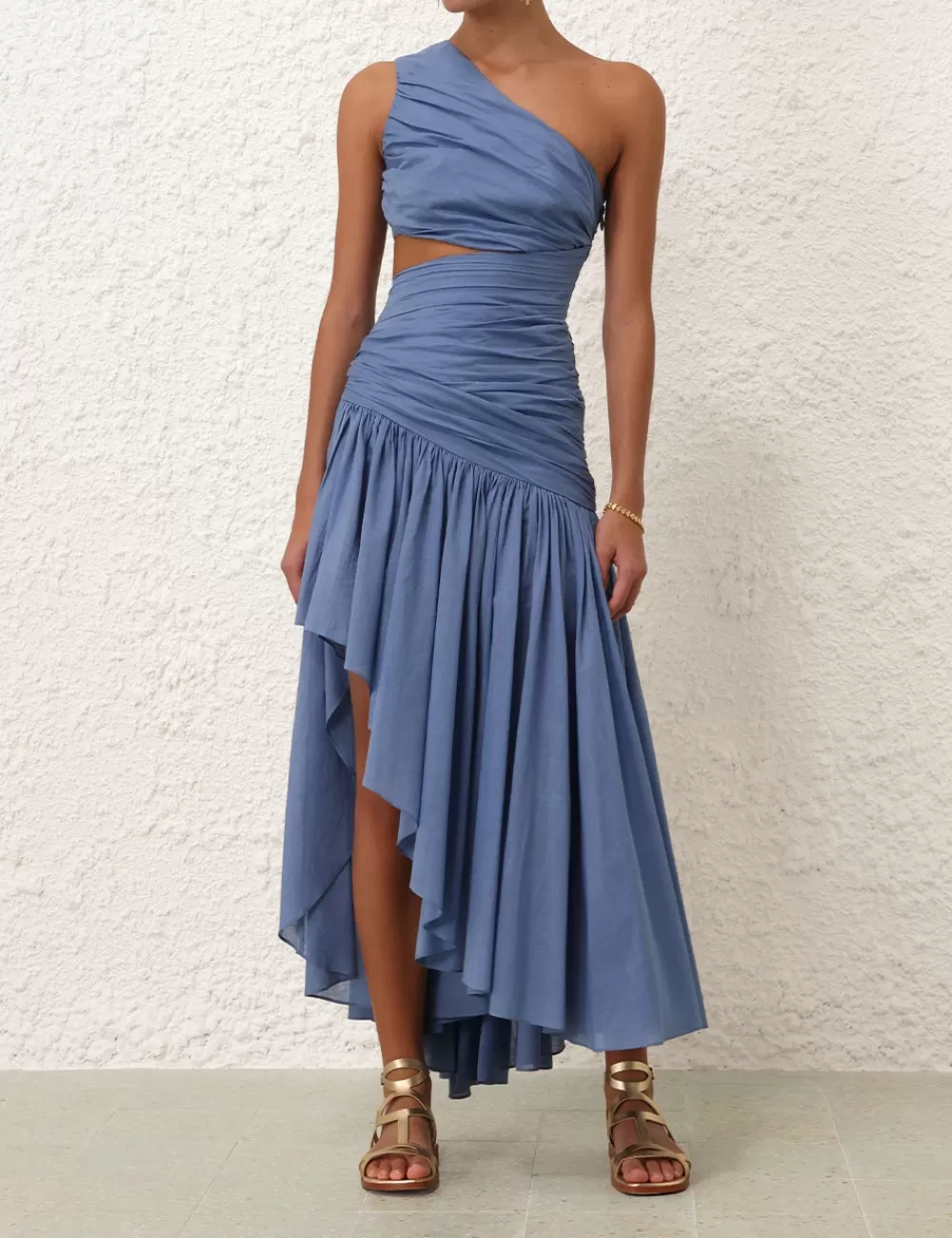 ZIMMERMANN Golden Asymmetric Dress